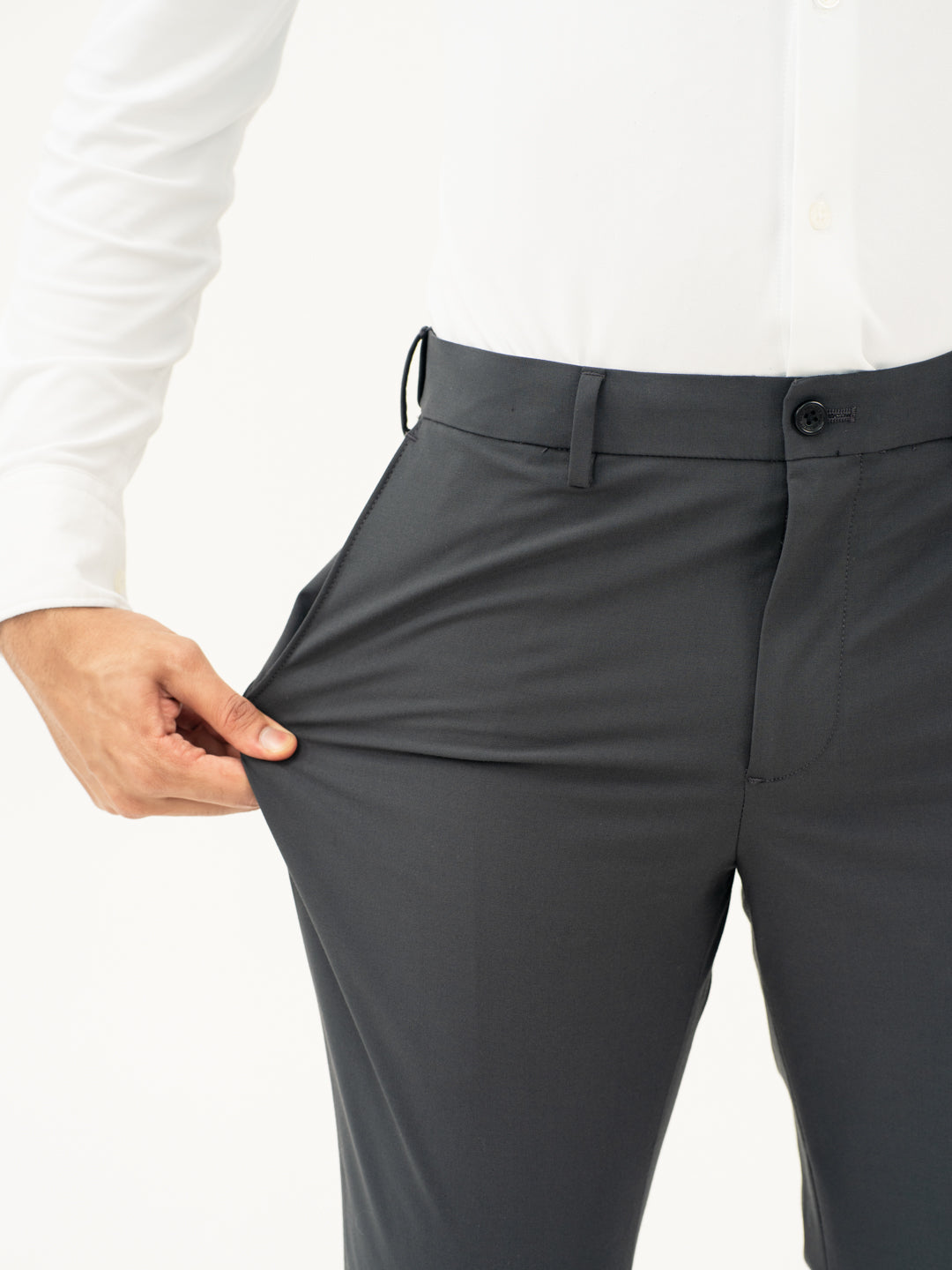 Dark Grey Stretch Formal Pants