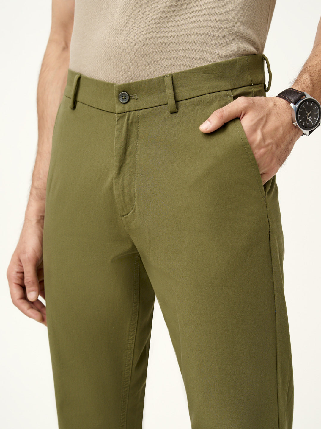 Herb Olive Stretch Chinos