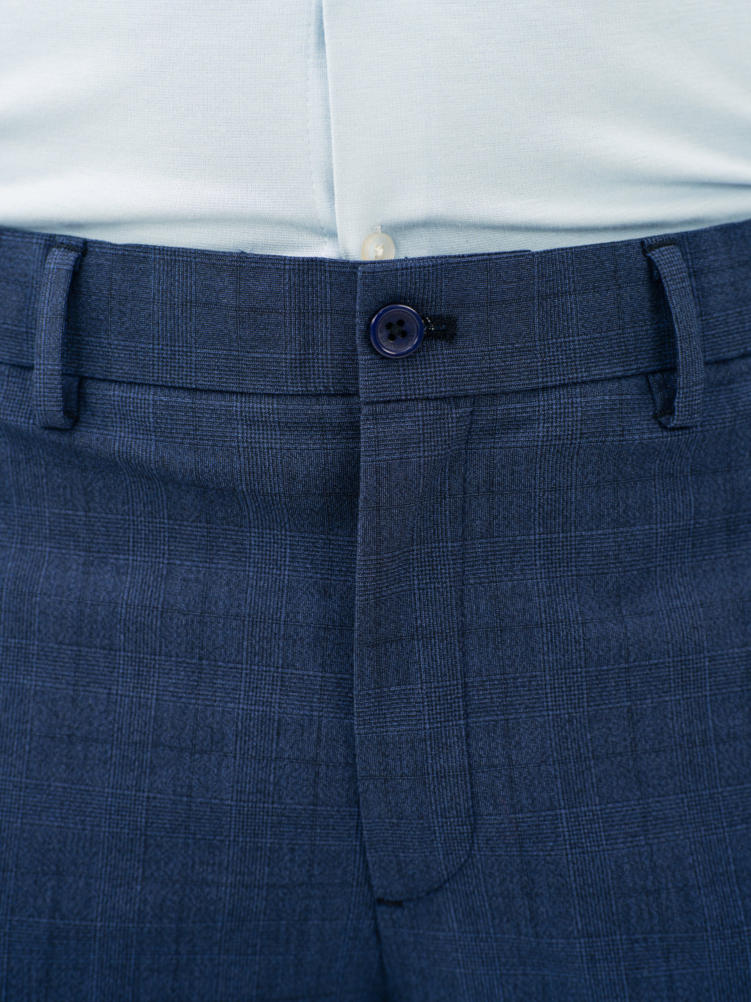 Azure Blue Checks Formal Pants