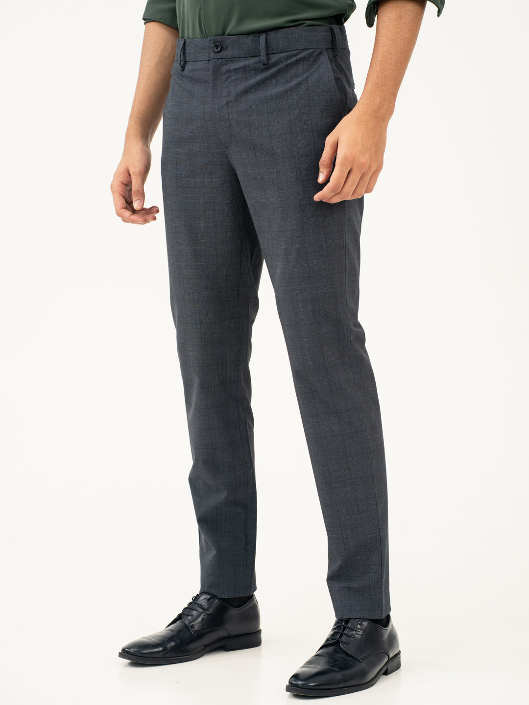 Lava Grey Checks Formal Pants