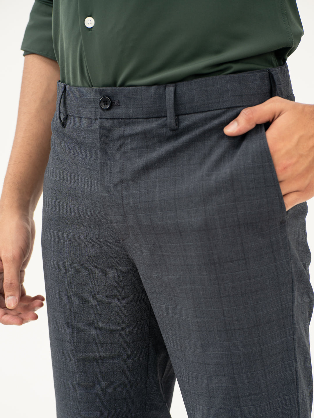 Lava Grey Checks Formal Pants