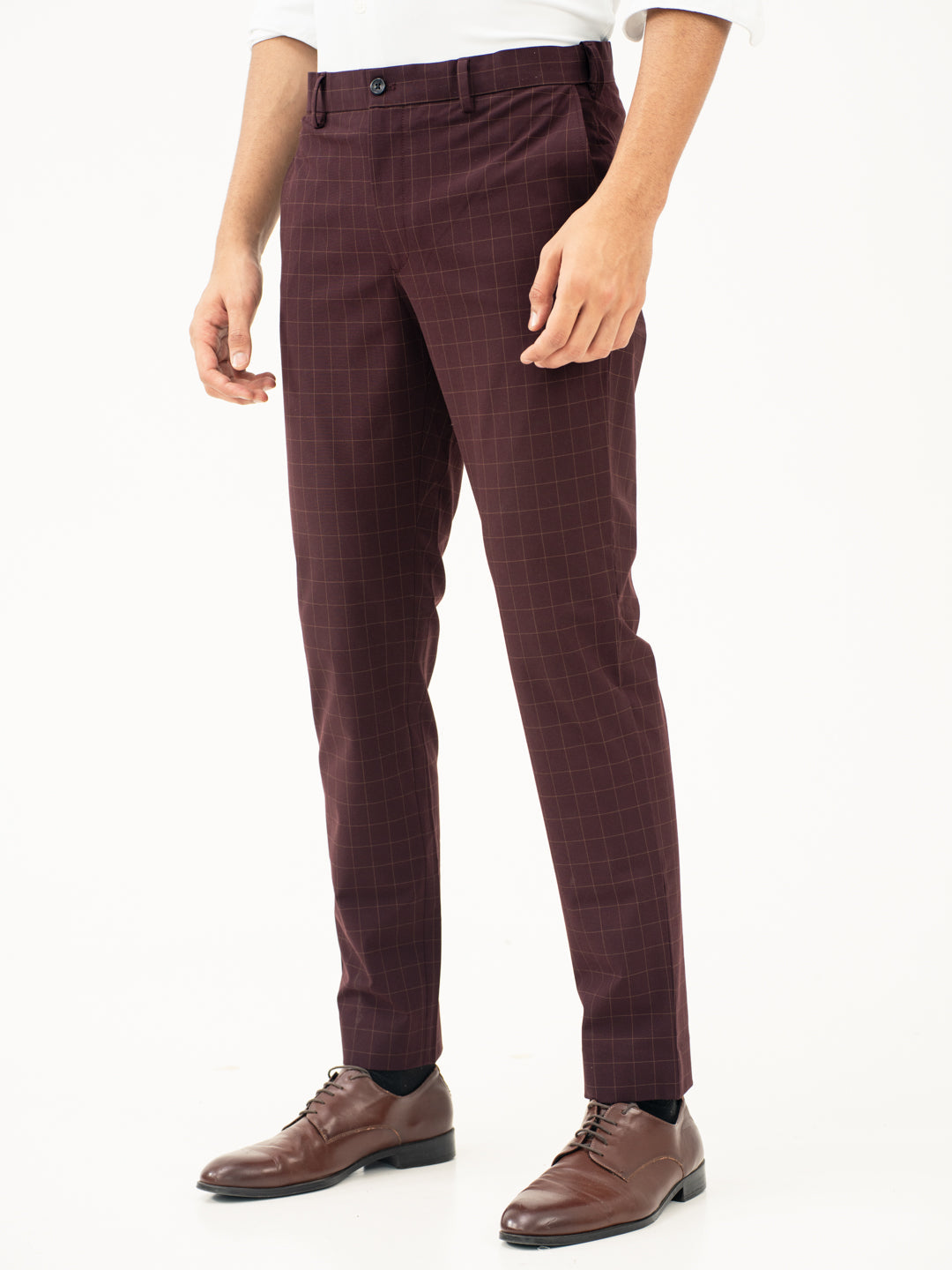 Sangria Wine Checks Formal Pants