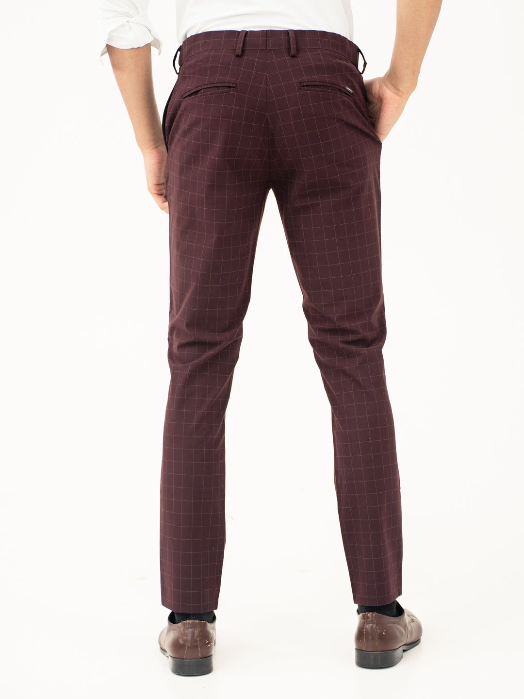 Sangria Wine Checks Formal Pants