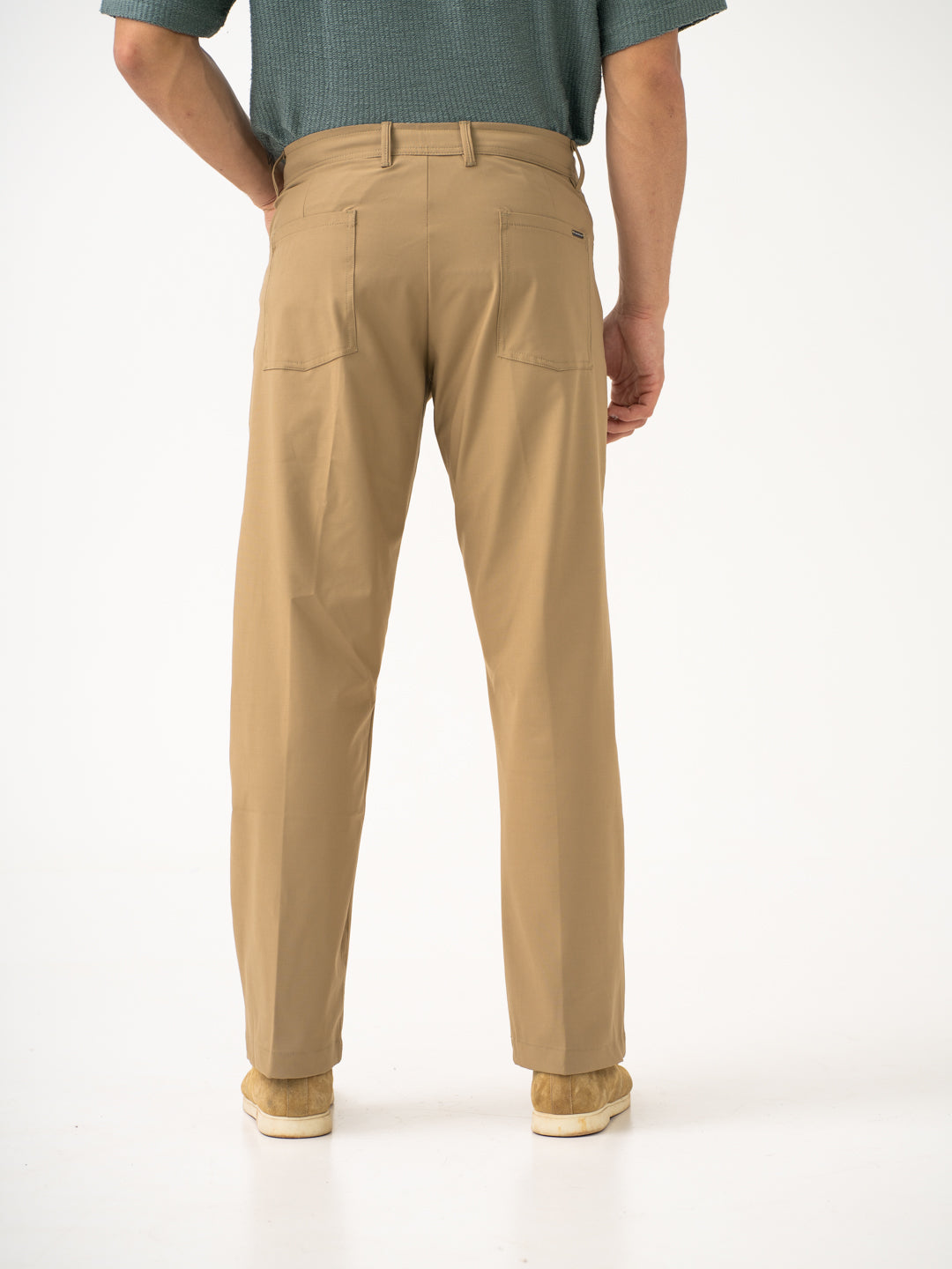 Pecan Khaki Relaxed Fit Korean Pintuck Pants