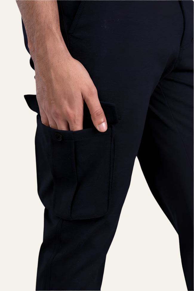 Dark Navy Power-Stretch Cargo Pants
