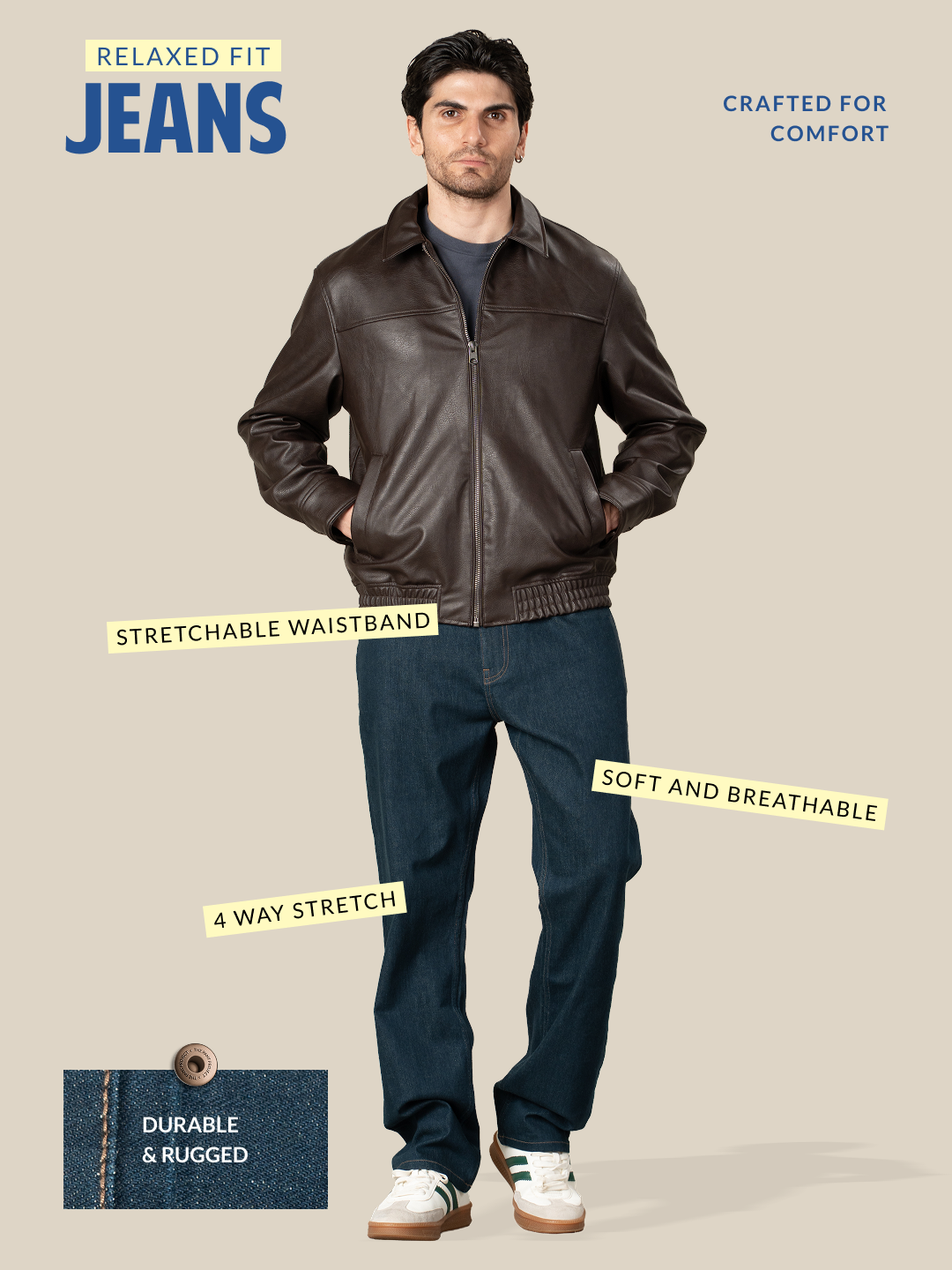 Driftwash Green Luxury Relaxed Fit Jeans