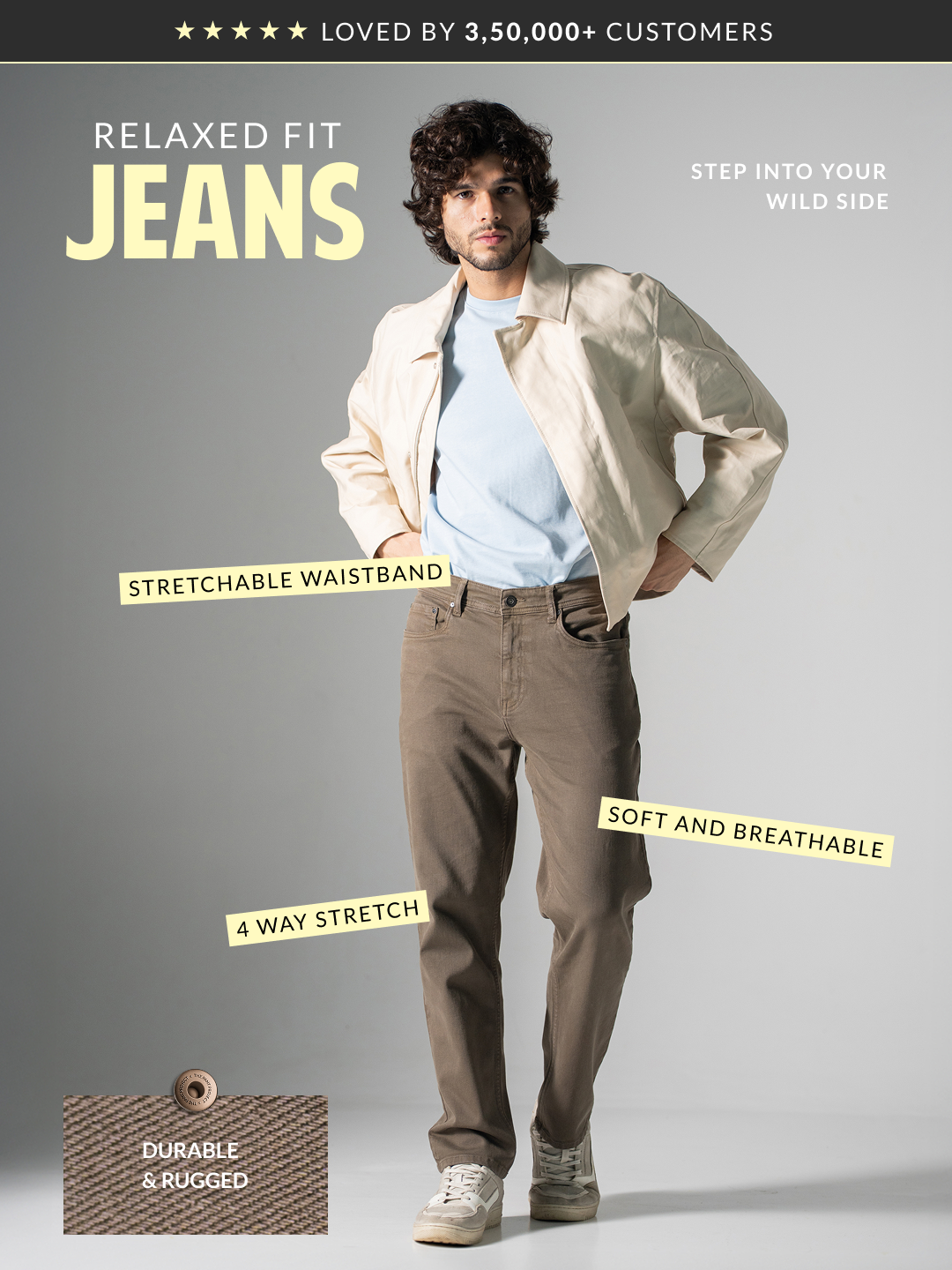 Mossstone Olive Relaxed Fit Jeans