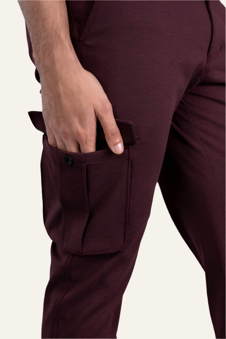 Plum Wine Power-Stretch Cargo Pants