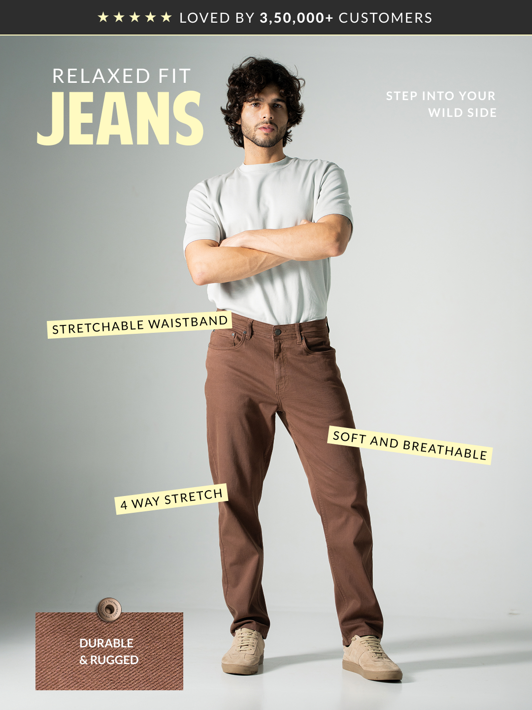 Root Brown Relaxed Fit Jeans