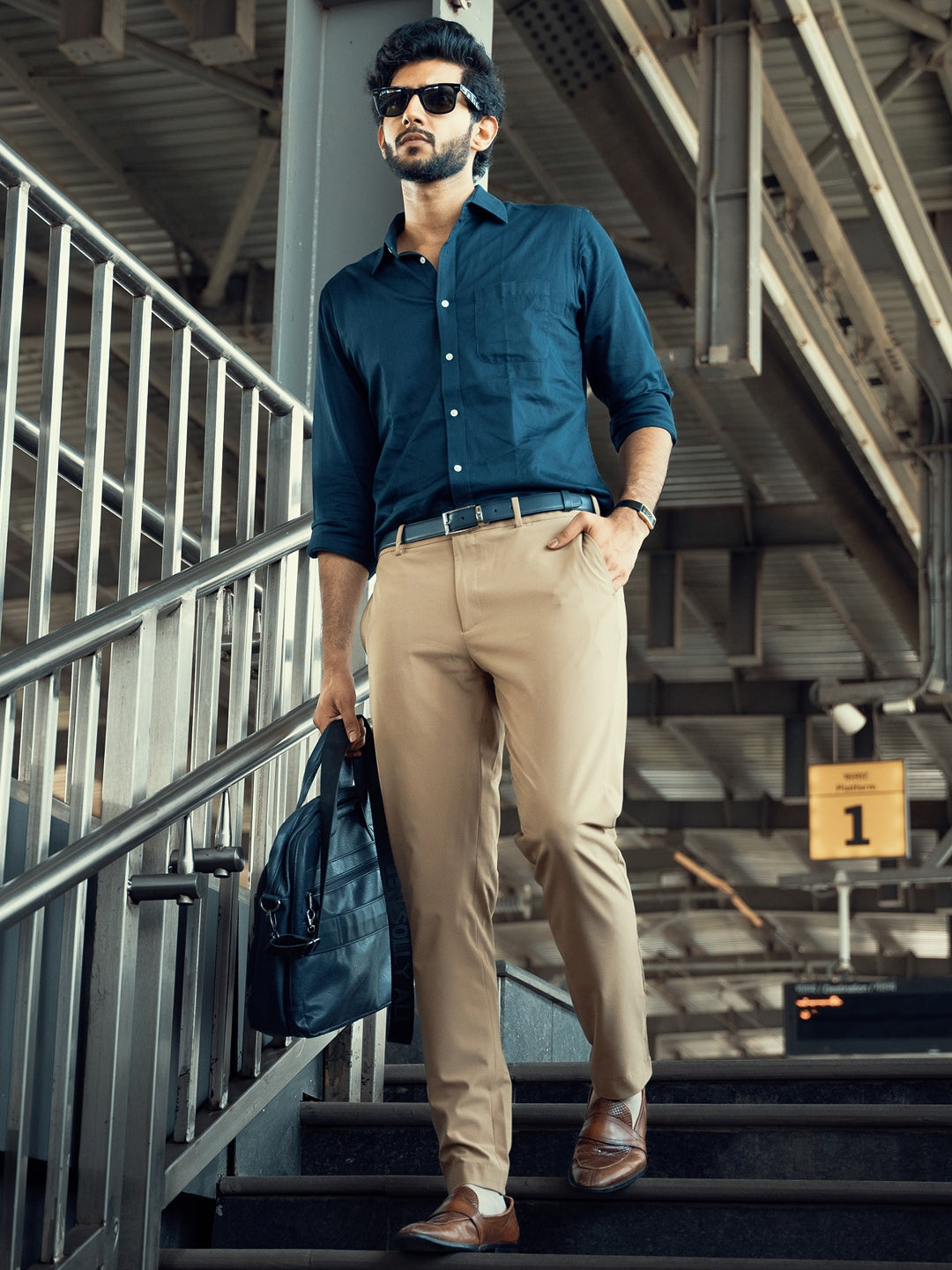Somewhere Khaki Slim Fit Stretch Formal Pants