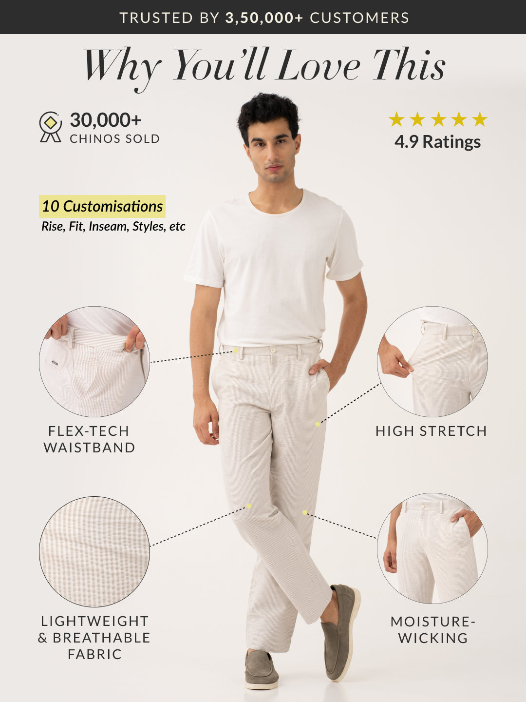 Terrain Taupe Stripes Seersucker Pants