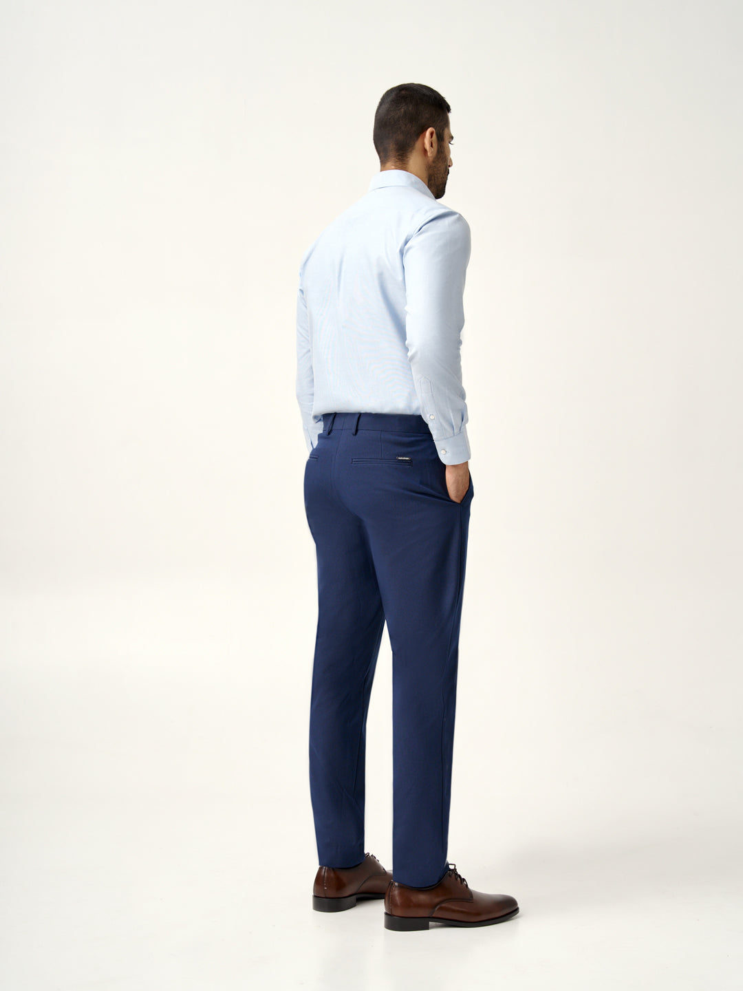 Astro Navy Micro Checks Stretch Pants