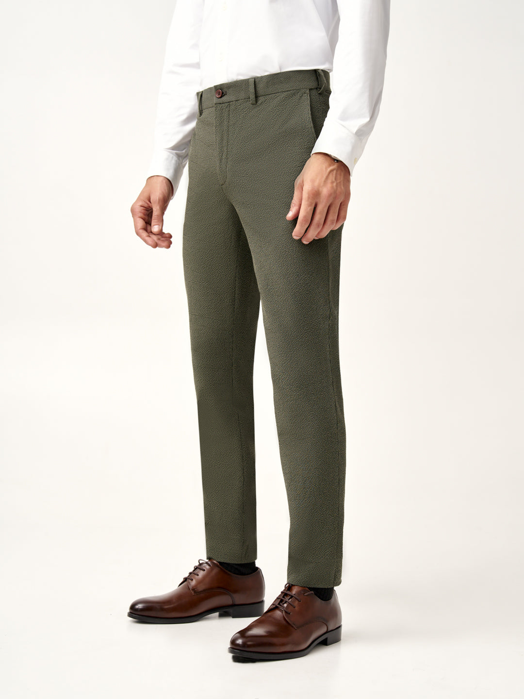 Chandigarh Green Checks  Seersucker Pants