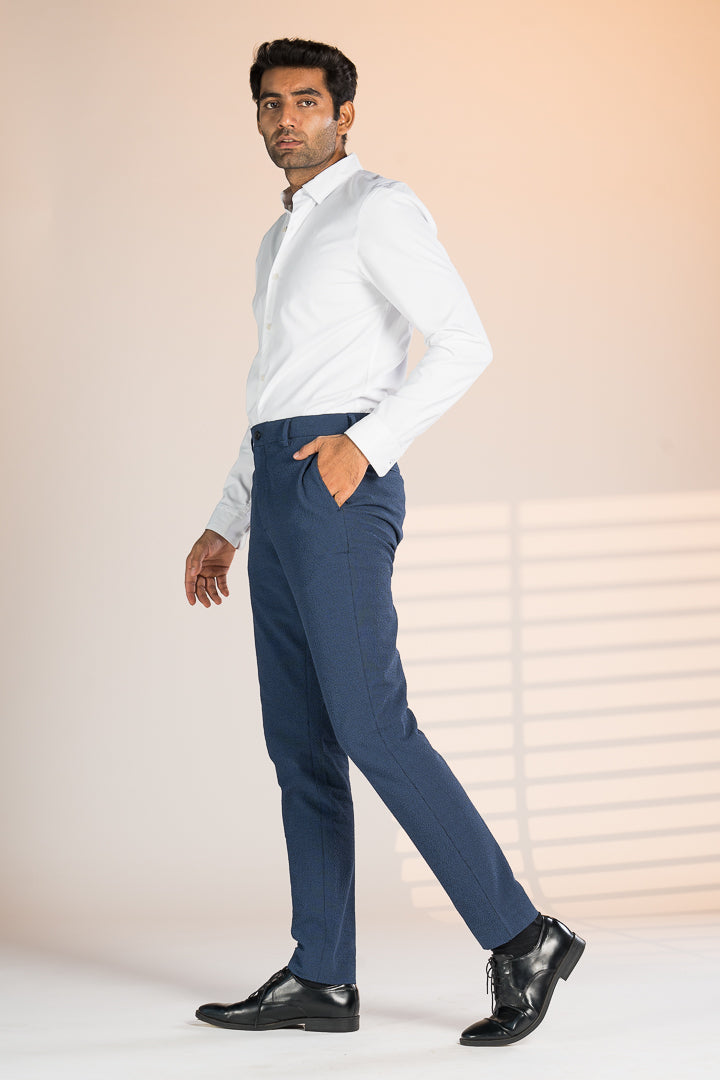 Jodhpur Blue Checks Seersucker Pants