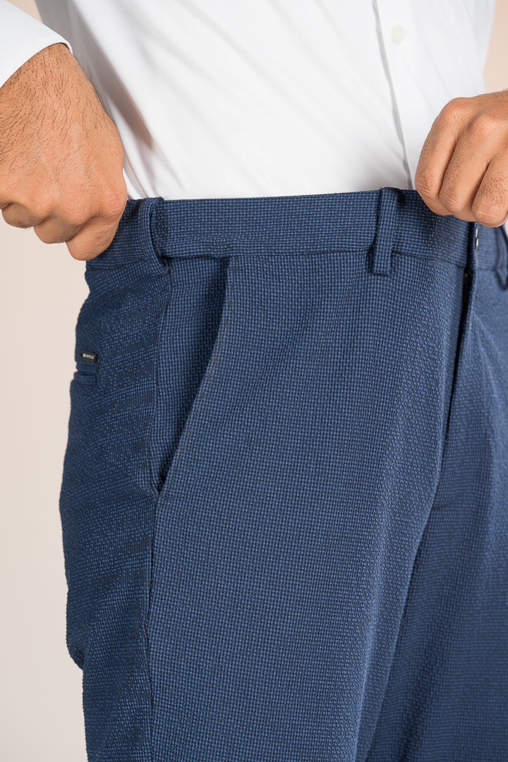 Jodhpur Blue Checks Seersucker Pants