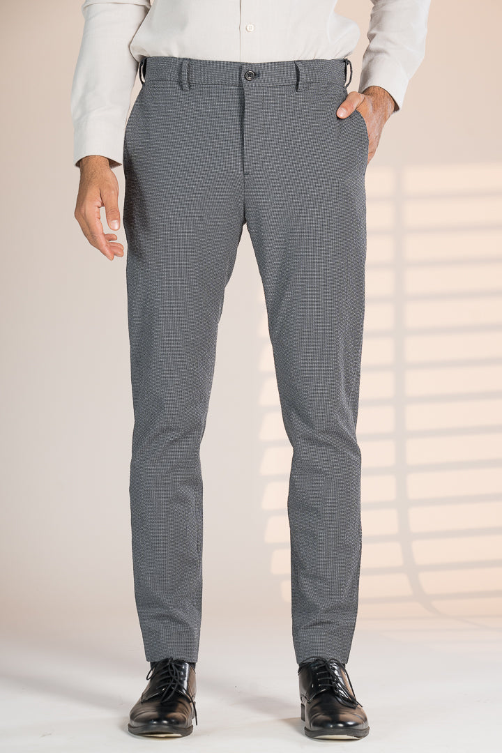 Moon Grey Checks Seersucker Pants