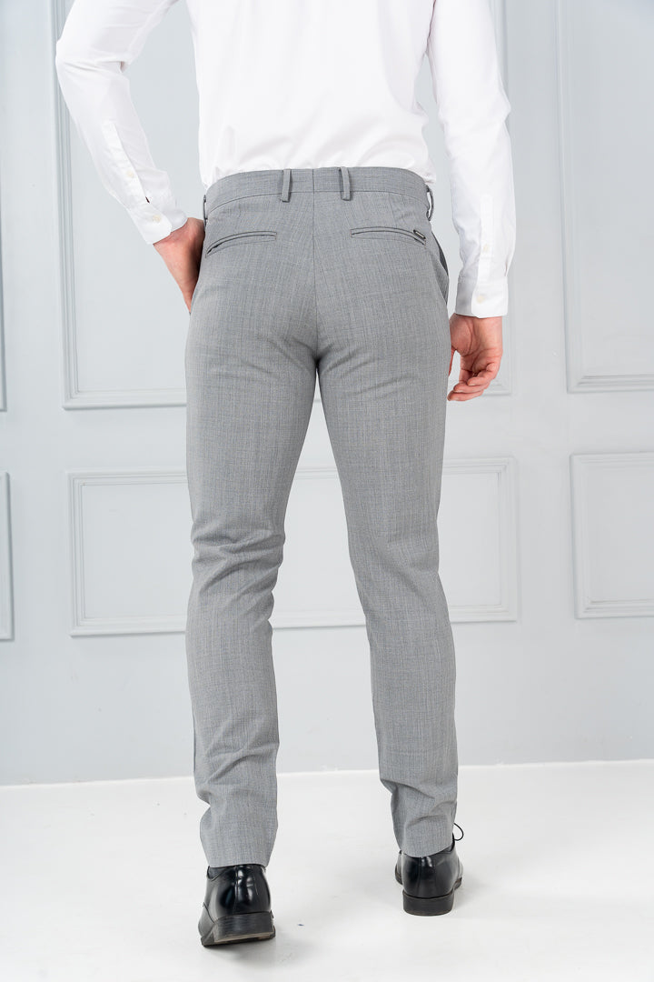 Misty Grey Melange Merino Wool Pants