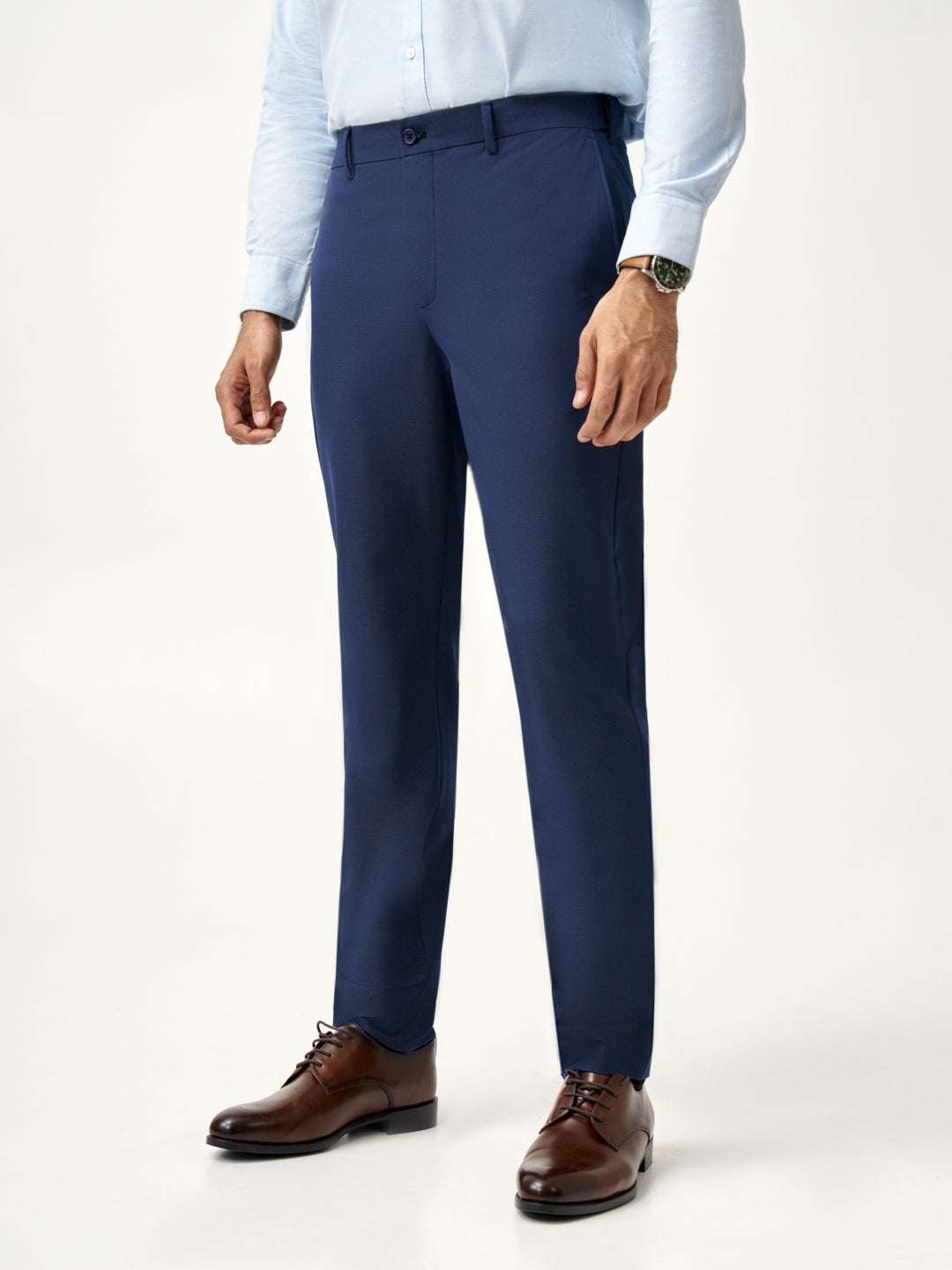 Astro Navy Micro Checks Stretch Pants